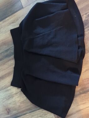 Black Textured Layered Mini Skirt